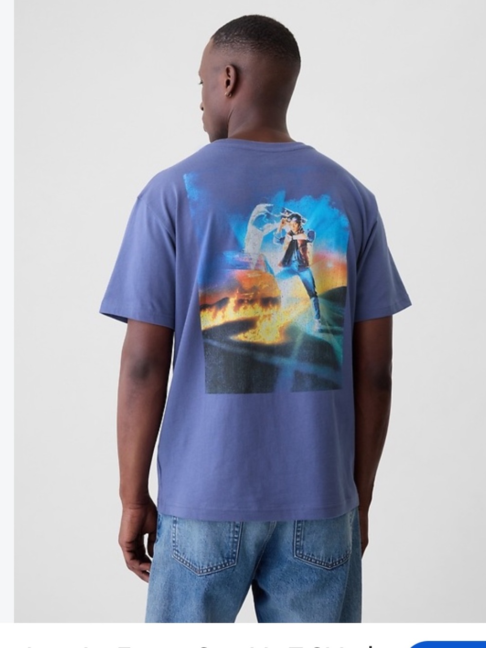 GAP Men’s Navy Blue 'Back to the Future' Graphic Tee Men’s XLarge